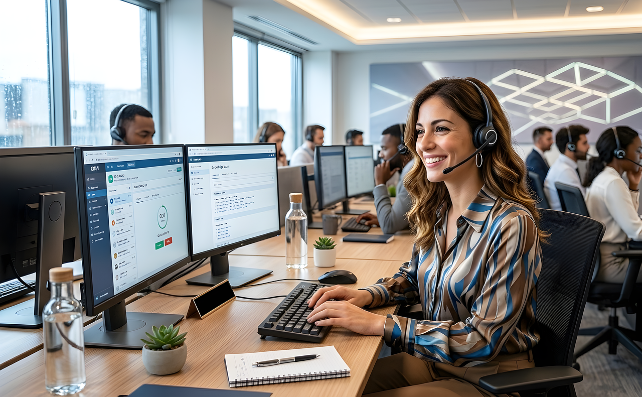 call center team headset